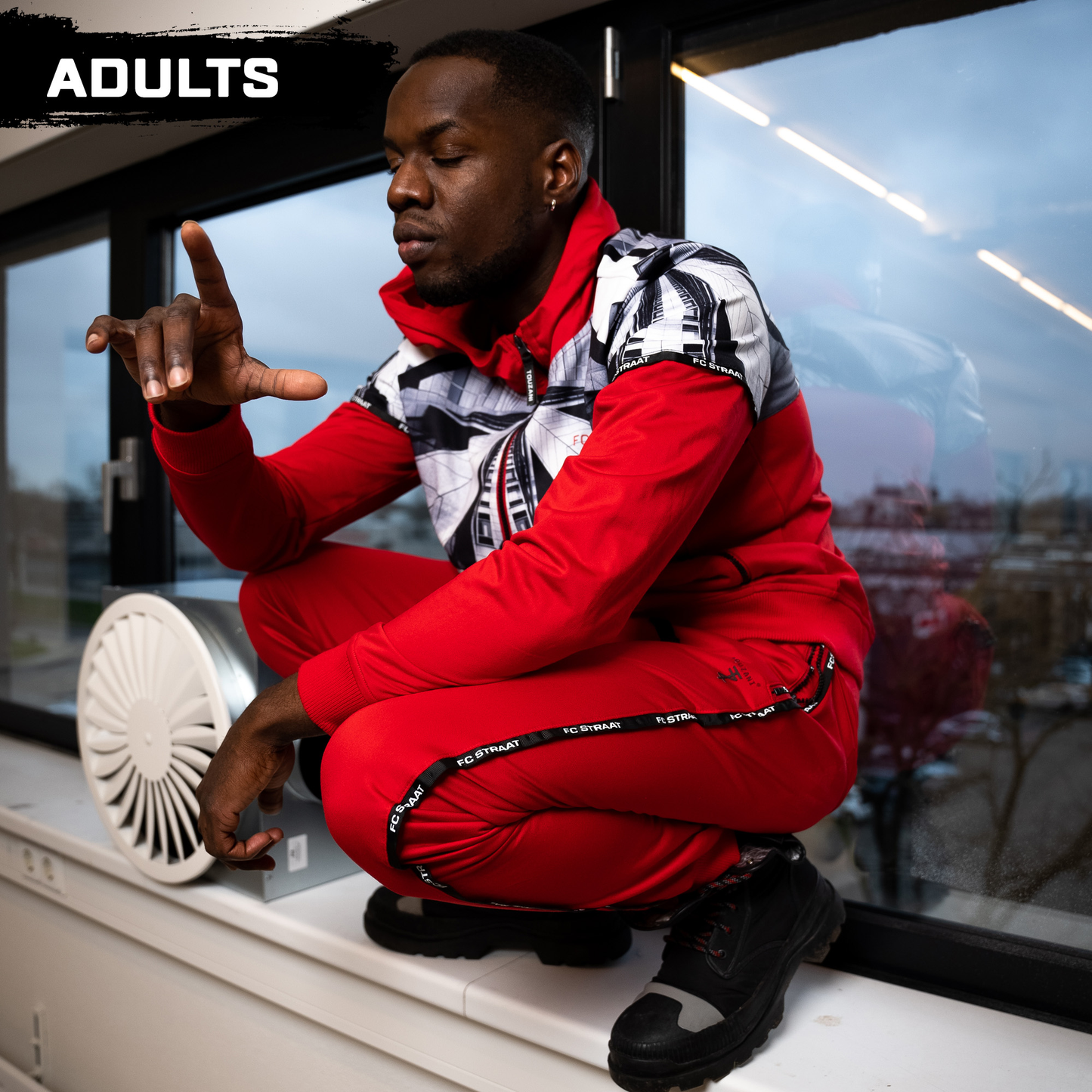 Hexi Track Jacket Red Adults